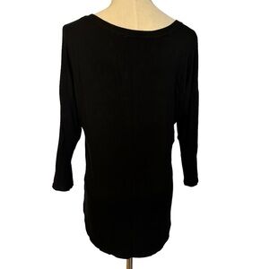Babaton cottagecore split hem 3/4 sleeve round neck sweater top